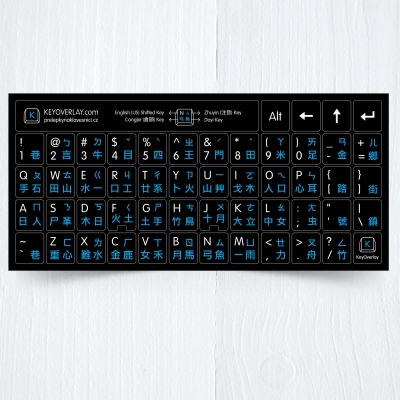 Chine keyboard blue