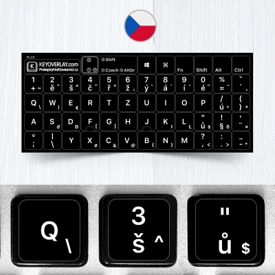 Czech non transparent keyboard stickers