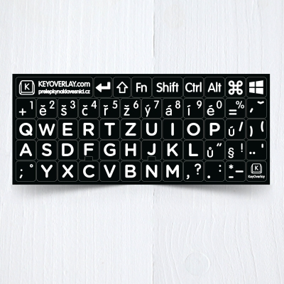 Czech keyboard white stickers1
