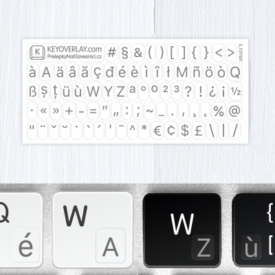 french keyboard stickers grey