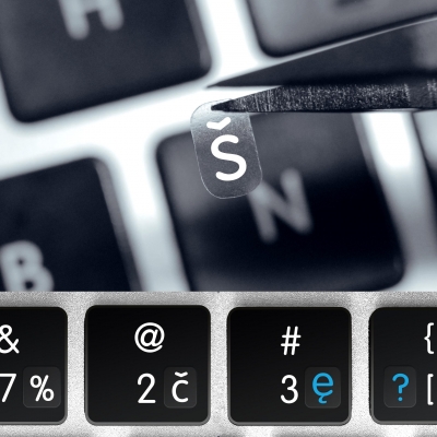 Estonian Alphabet and Punctuation Symbols – Small Transparent Keyboard Stickers
