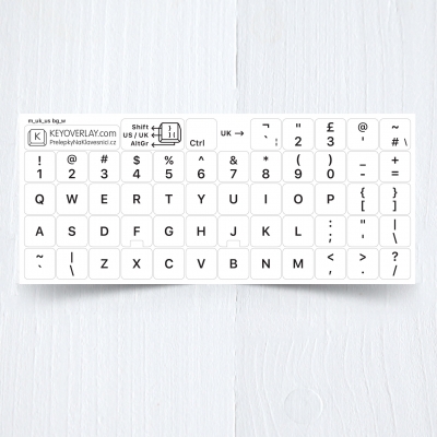 UK & US Keyboard Layout on White Background
