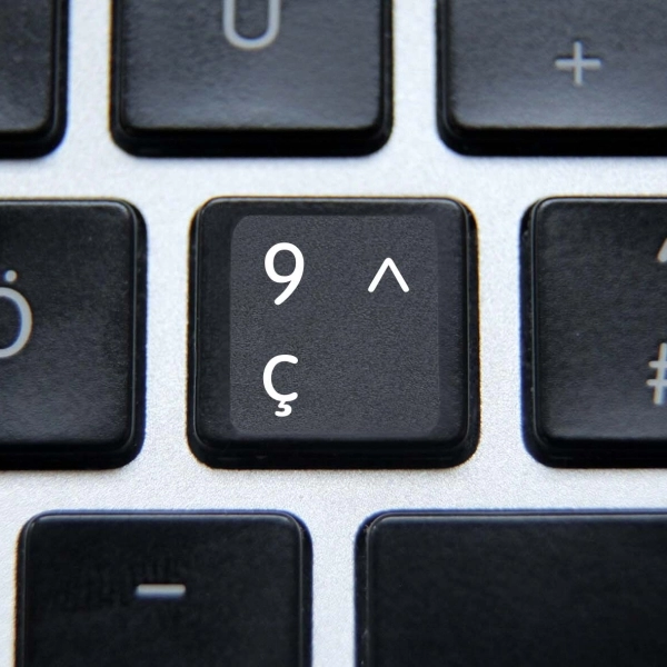 French (AZERTY) Keyboard Stickers – White Letters on Black Background