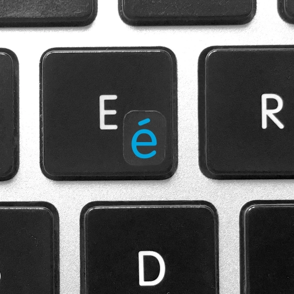 French Letters – Mini Transparent Keyboard Stickers for Romance Languages