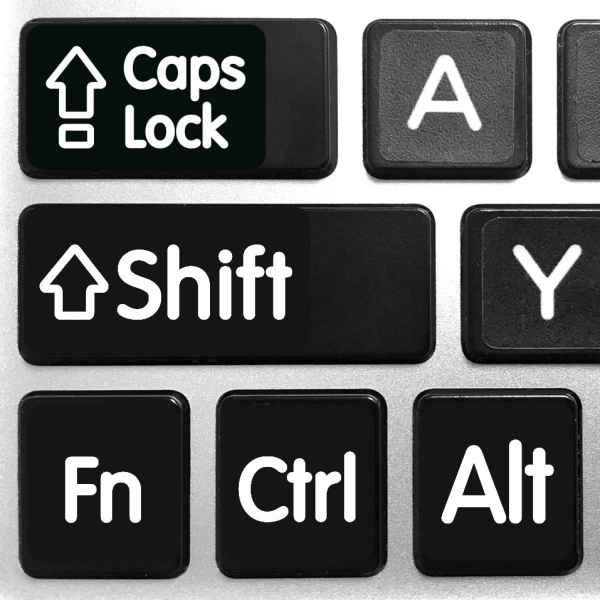 BIG Modifier & Function Signs – Nontransparent Stickers for Black Keyboards