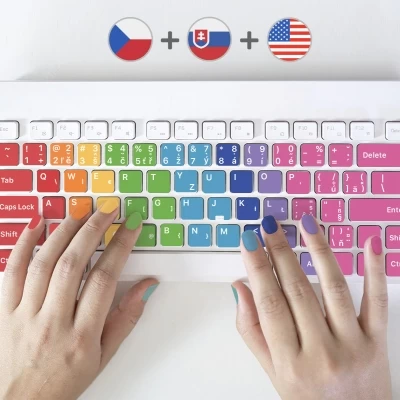 Learn Touch Typing Czech, English, Slovak Keyboard stickers