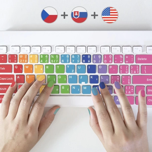 Learn Touch Typing Czech, English, Slovak Keyboard stickers