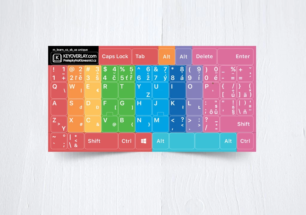 Learn Touch Typing Czech, English, Slovak Keyboard stickers