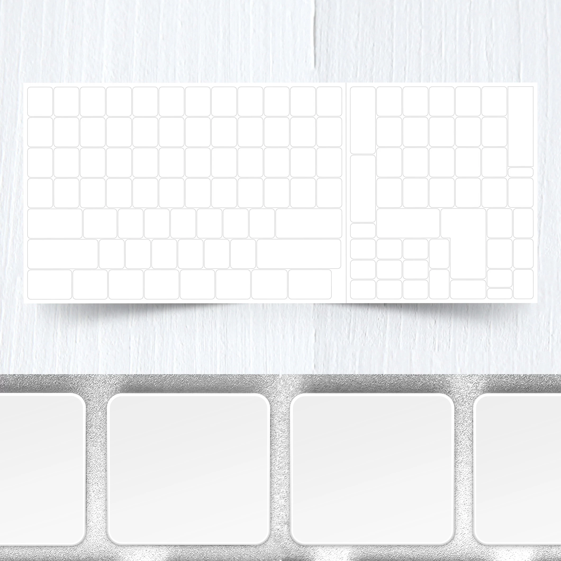 Blank White Keyboard Stickers Without Print