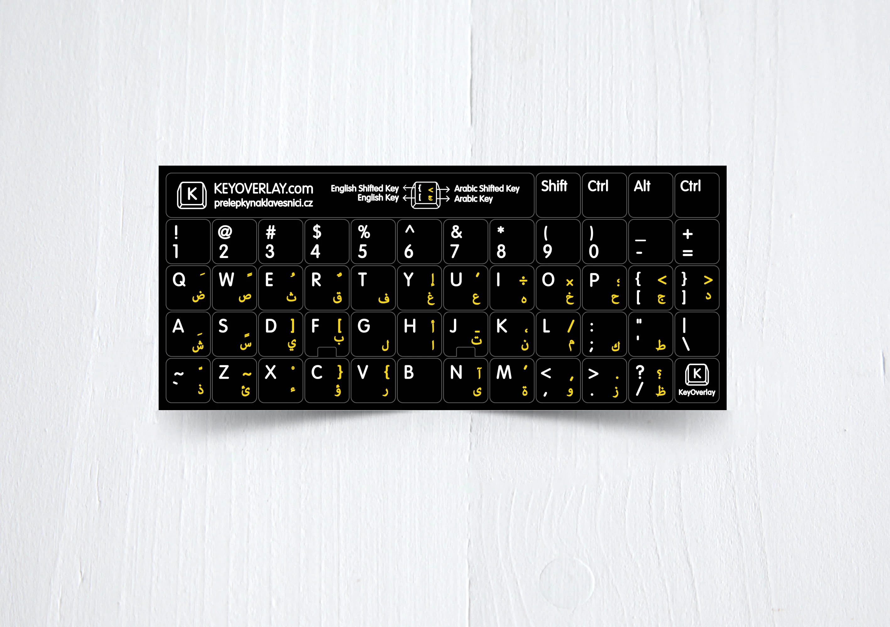 Arabic and English Non Transparent Stickers for Black Keyboard