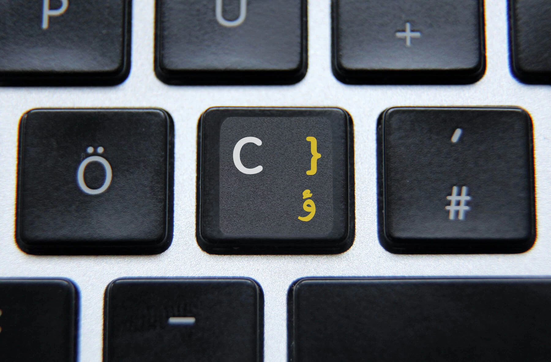 Arabic and English Non Transparent Stickers for Black Keyboard