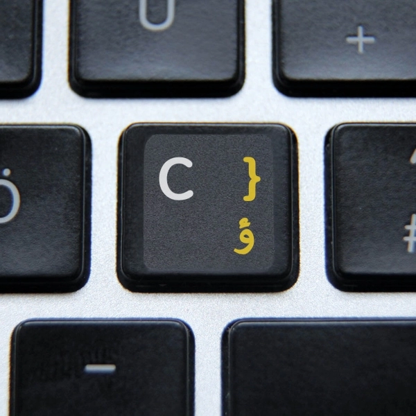 Arabic and English Non Transparent Stickers for Black Keyboard