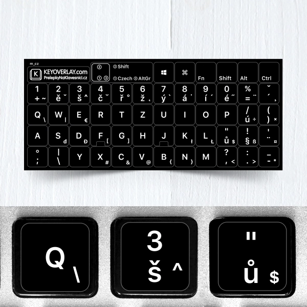 Czech non transparent keyboard stickers