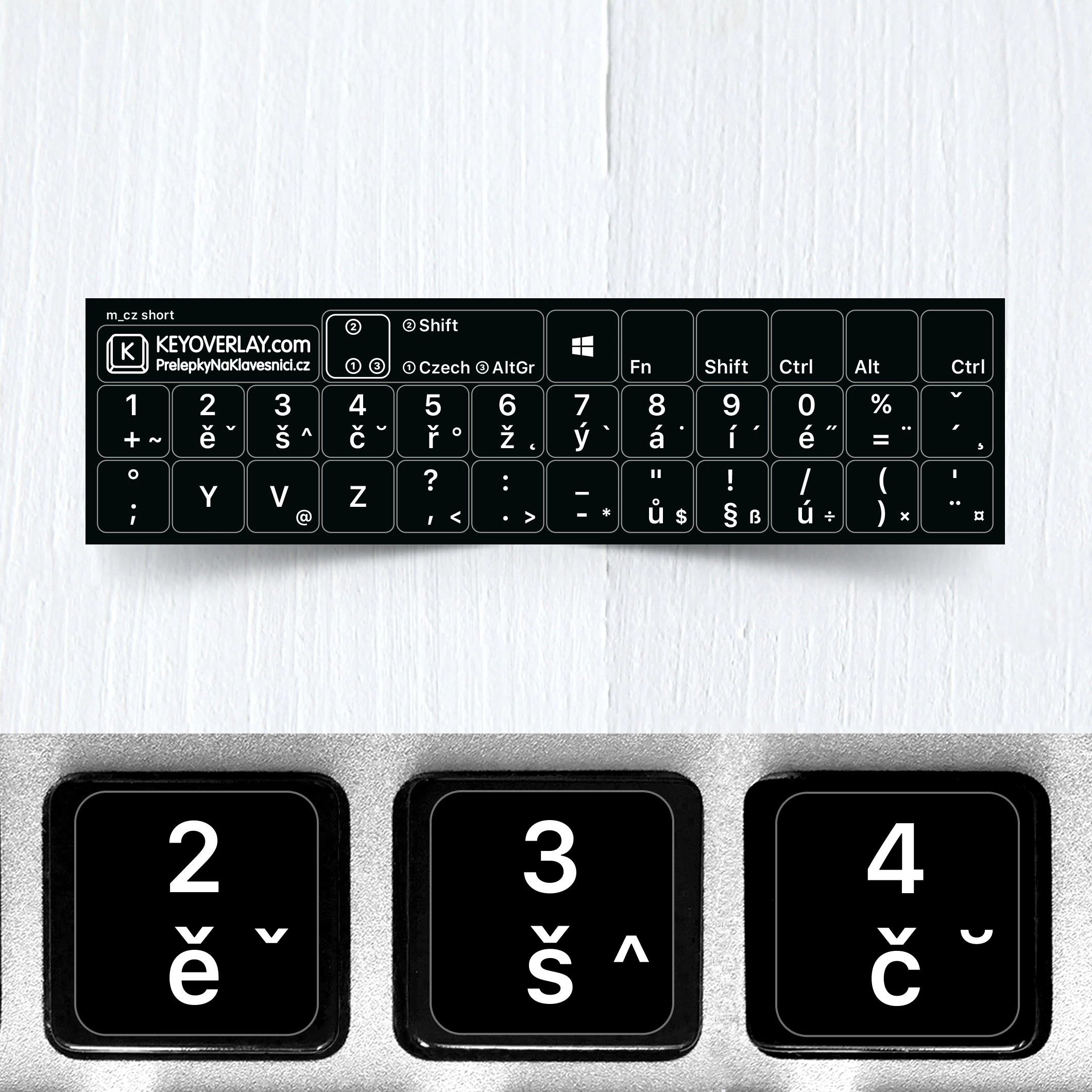 Czech non transparent keyboard stickers  (compact version)