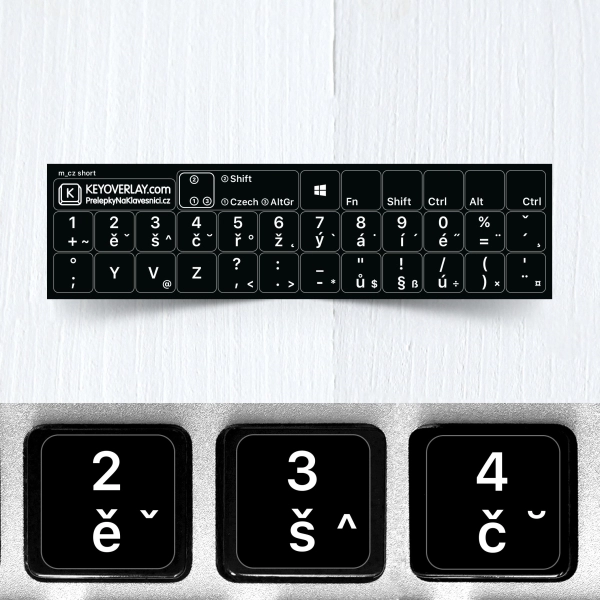 Czech non transparent keyboard stickers  (compact version)