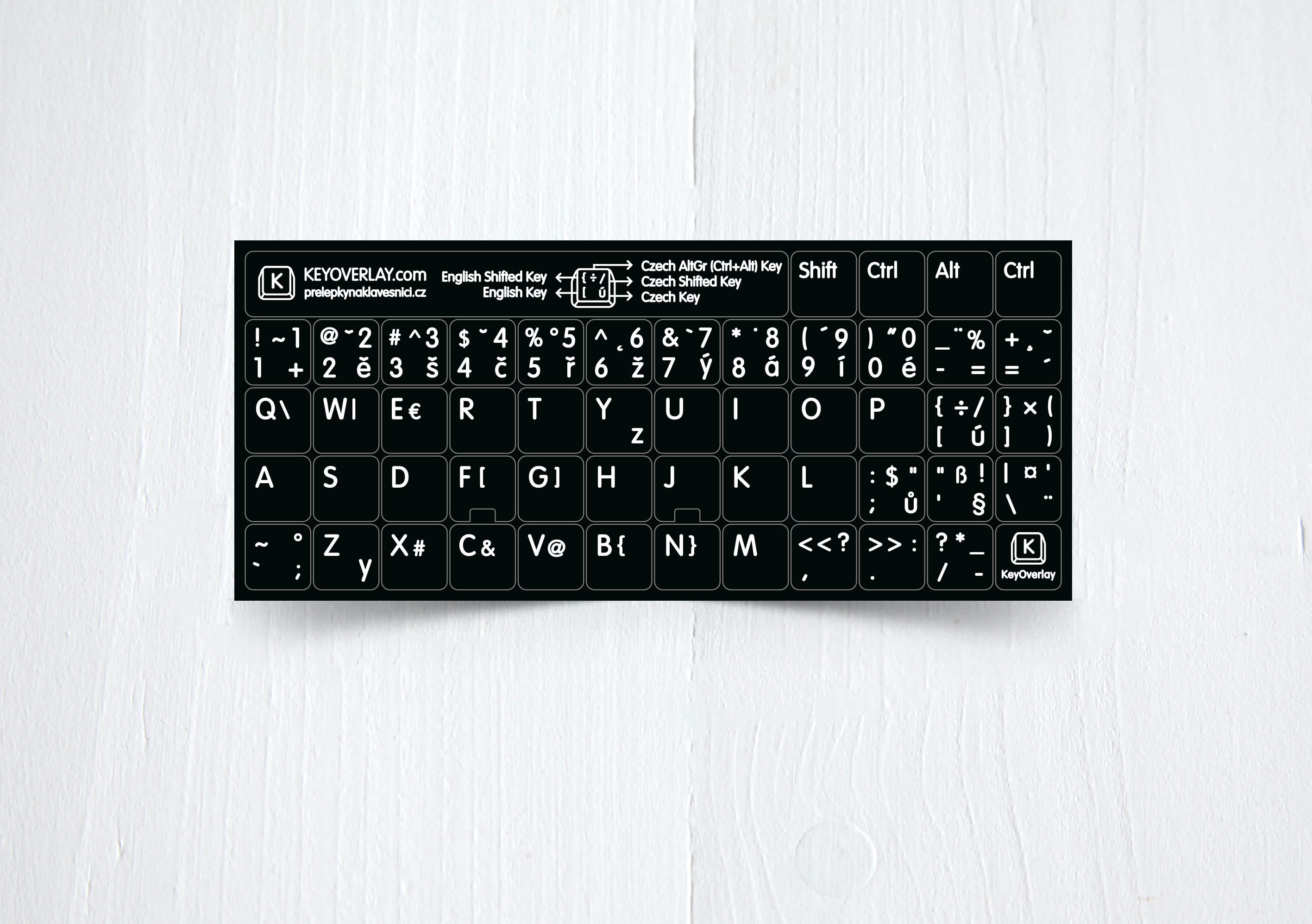 Czech & English (US) non transparent keyboard stickers