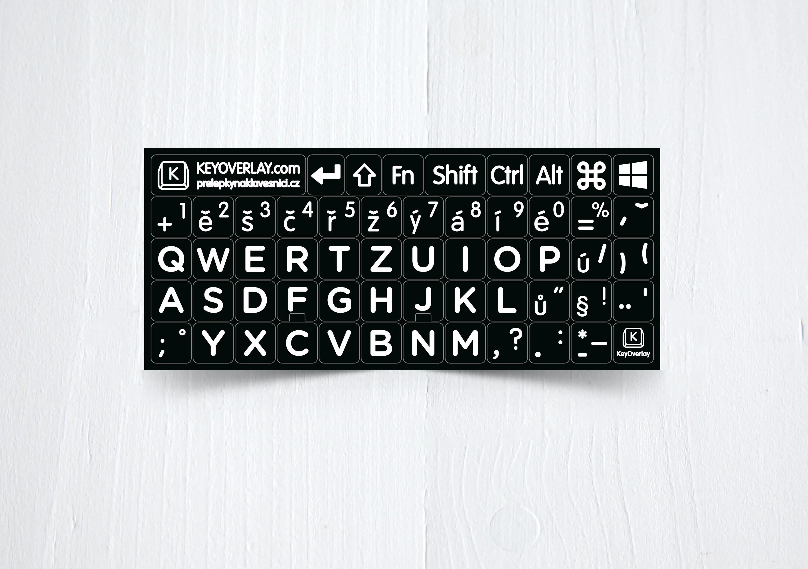 Czech BIG Letters Non Transparent Keyboard Stickers
