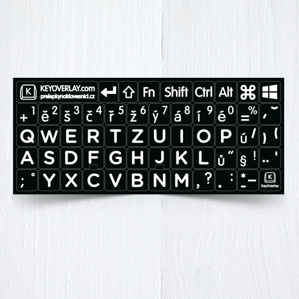 Czech BIG Letters Non Transparent Keyboard Stickers