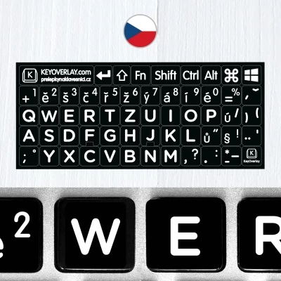 Czech BIG Letters Non Transparent Keyboard Stickers