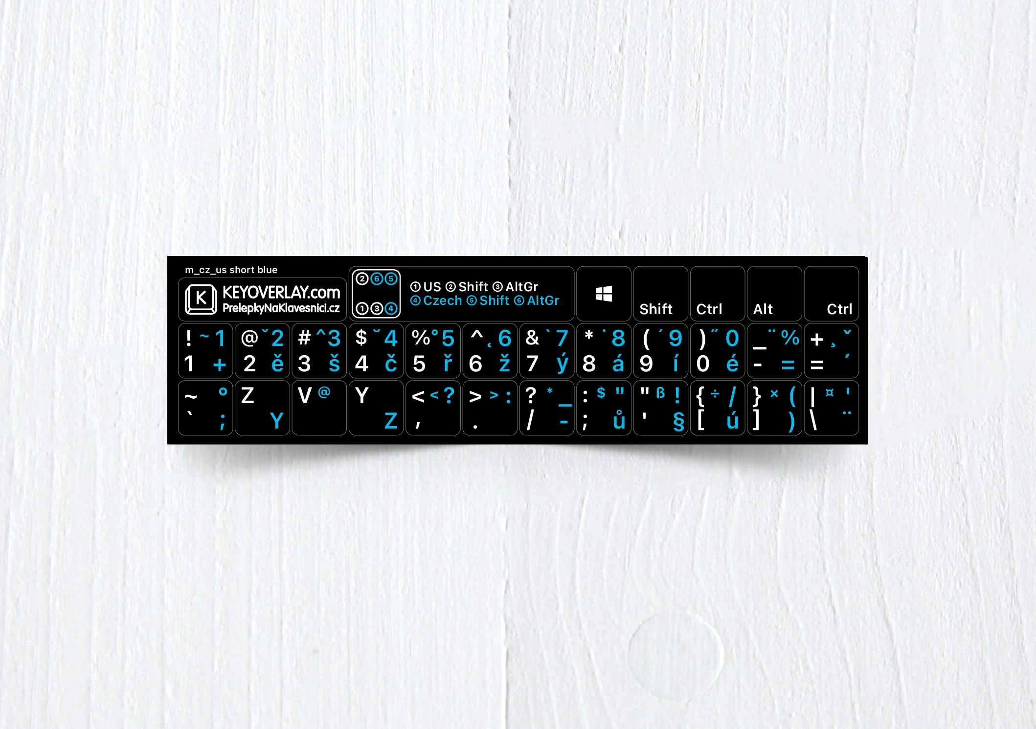 Czech & English nontransparent keyboard stickers (abridged version)