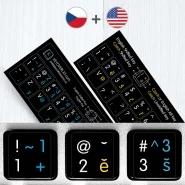 Czech & English nontransparent keyboard stickers (abridged version)