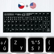 Czech & English (US) non transparent keyboard stickers