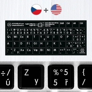 Czech & English (US) non transparent keyboard stickers
