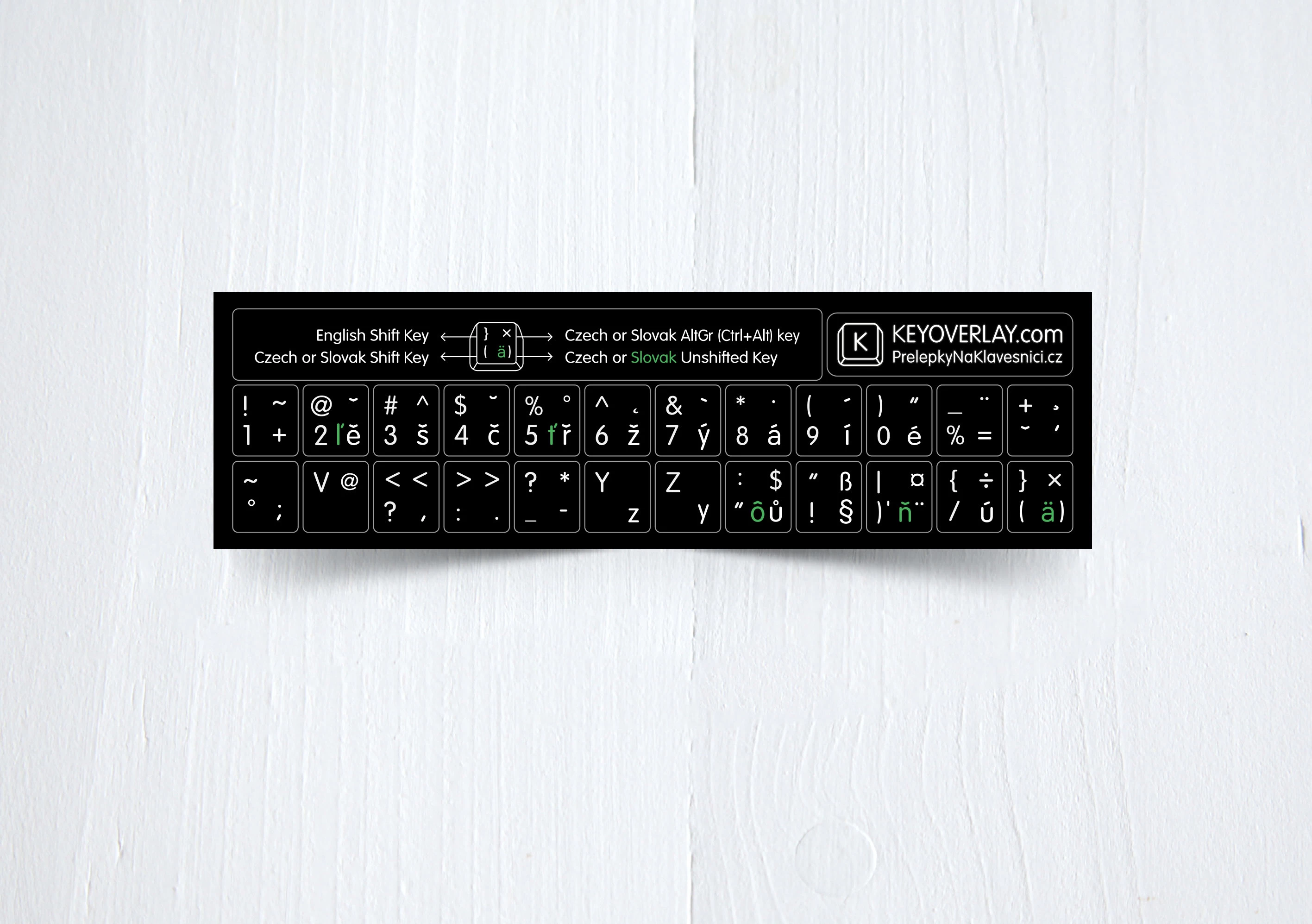 Czech, English and Slovak non transparent keyboard stickers (abridged version)