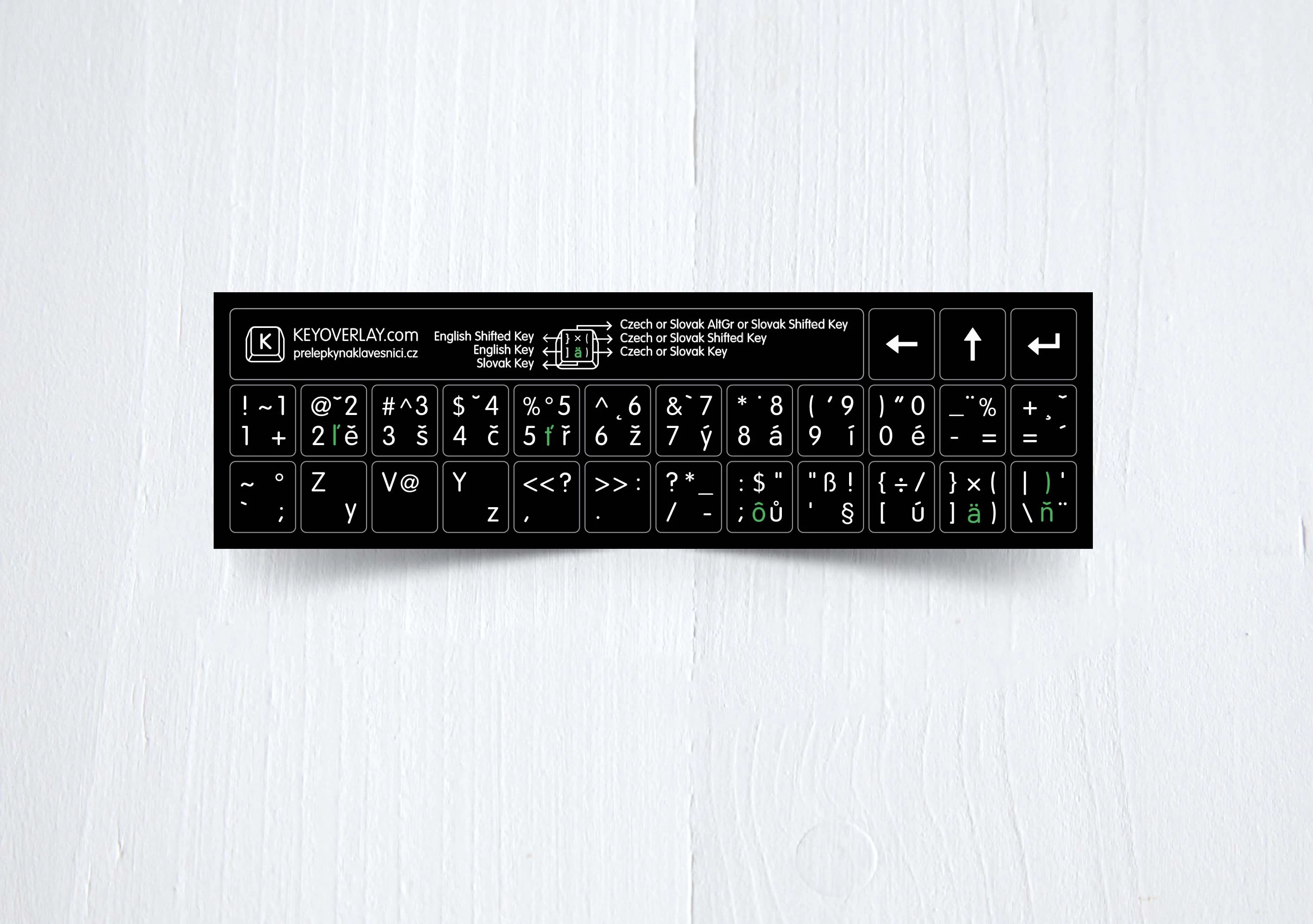 Czech, English and Slovak non transparent keyboard stickers (abridged version)