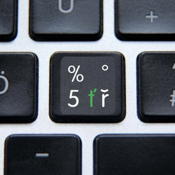 Czech, English and Slovak non transparent keyboard stickers (extended version)