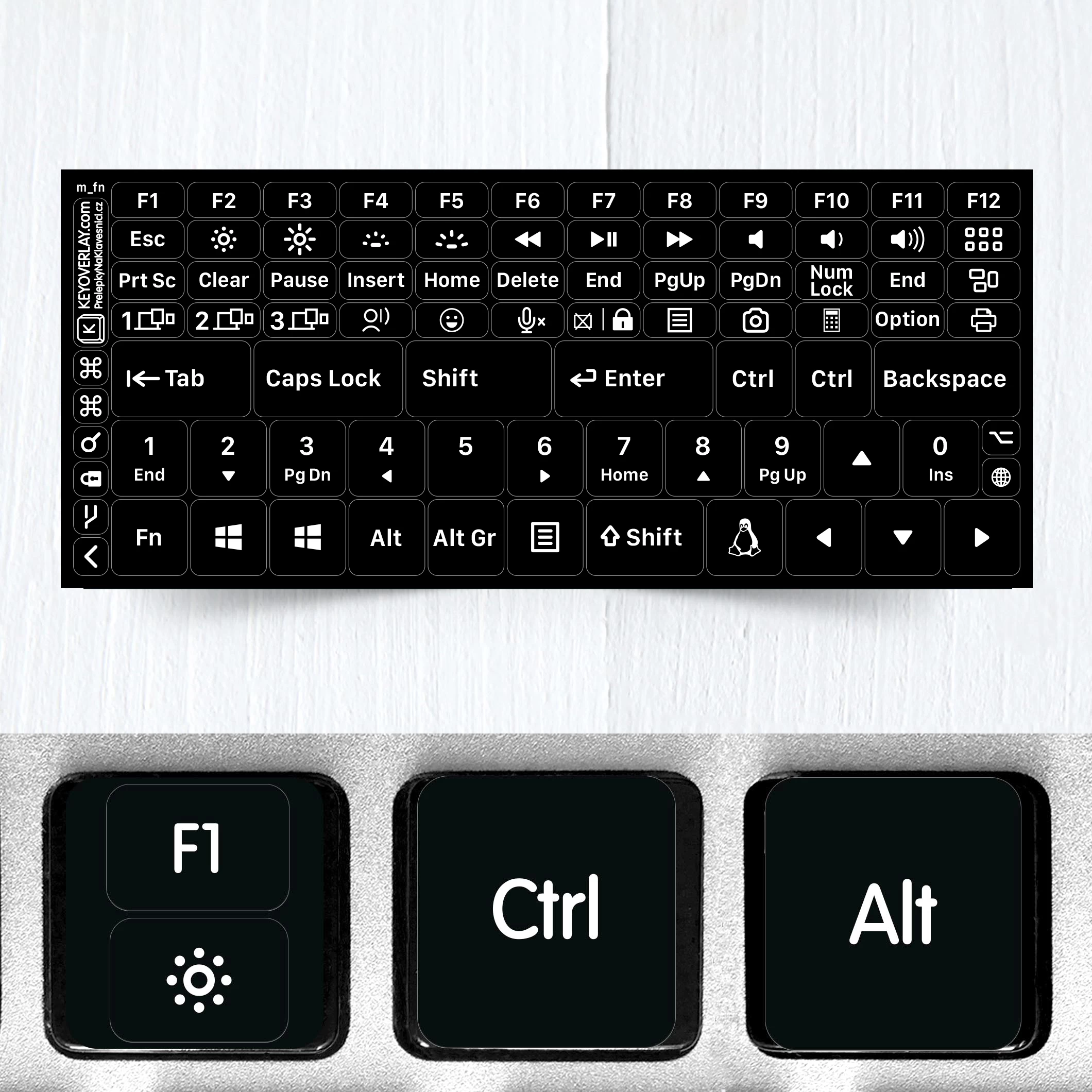 Modifier & Function Keys Stickers for Keyboards (extended version)