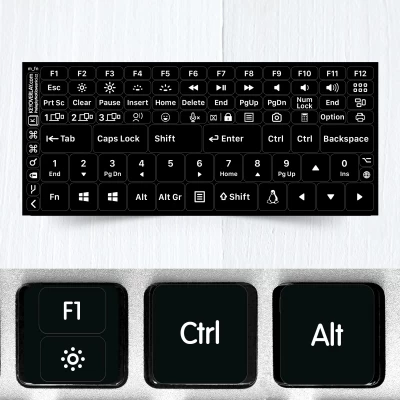 Modifier & Function Keys Stickers for Keyboards (extended version)