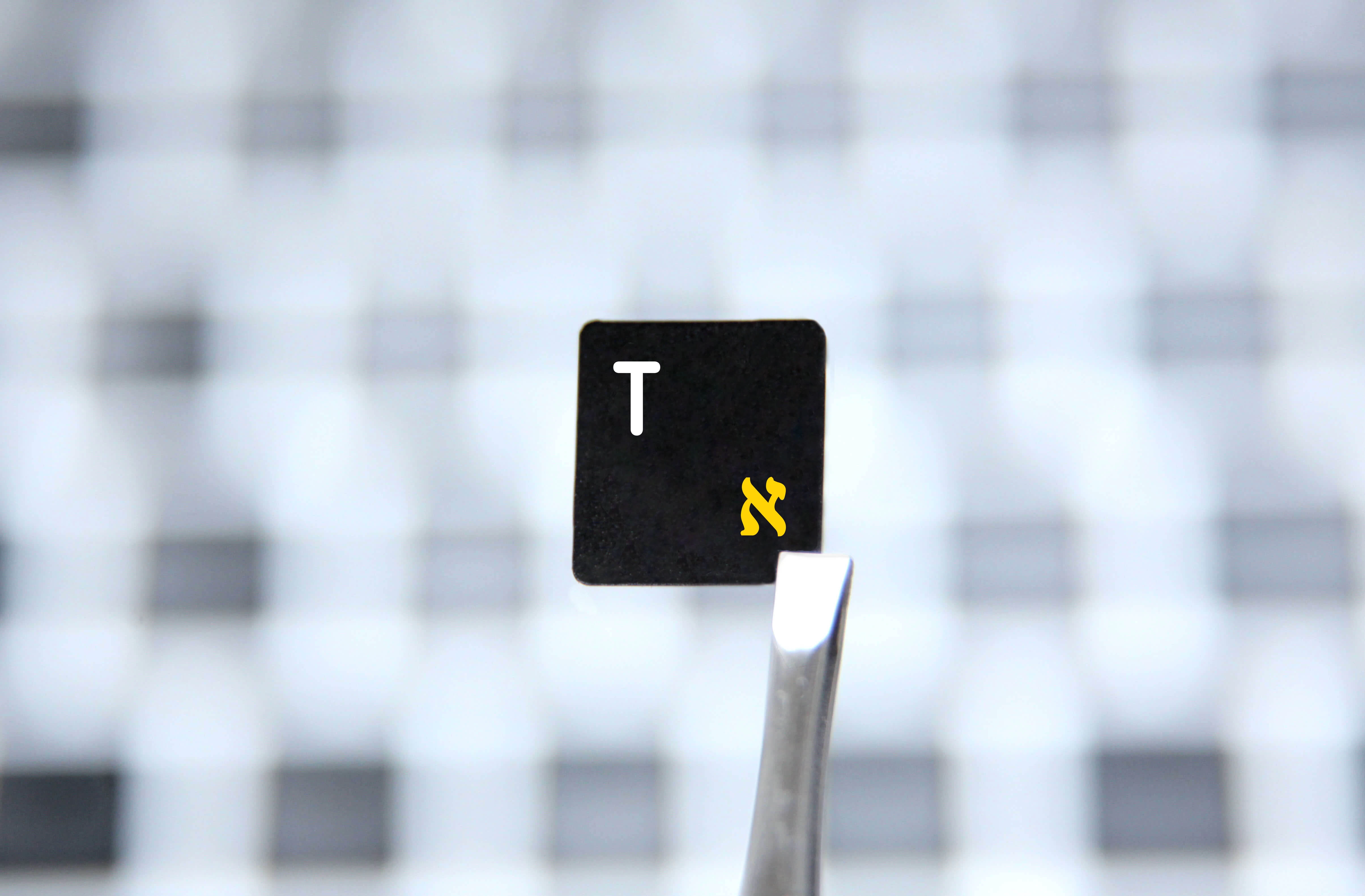 Hebrew & English Non Transparent Stickers for Black Keyboard