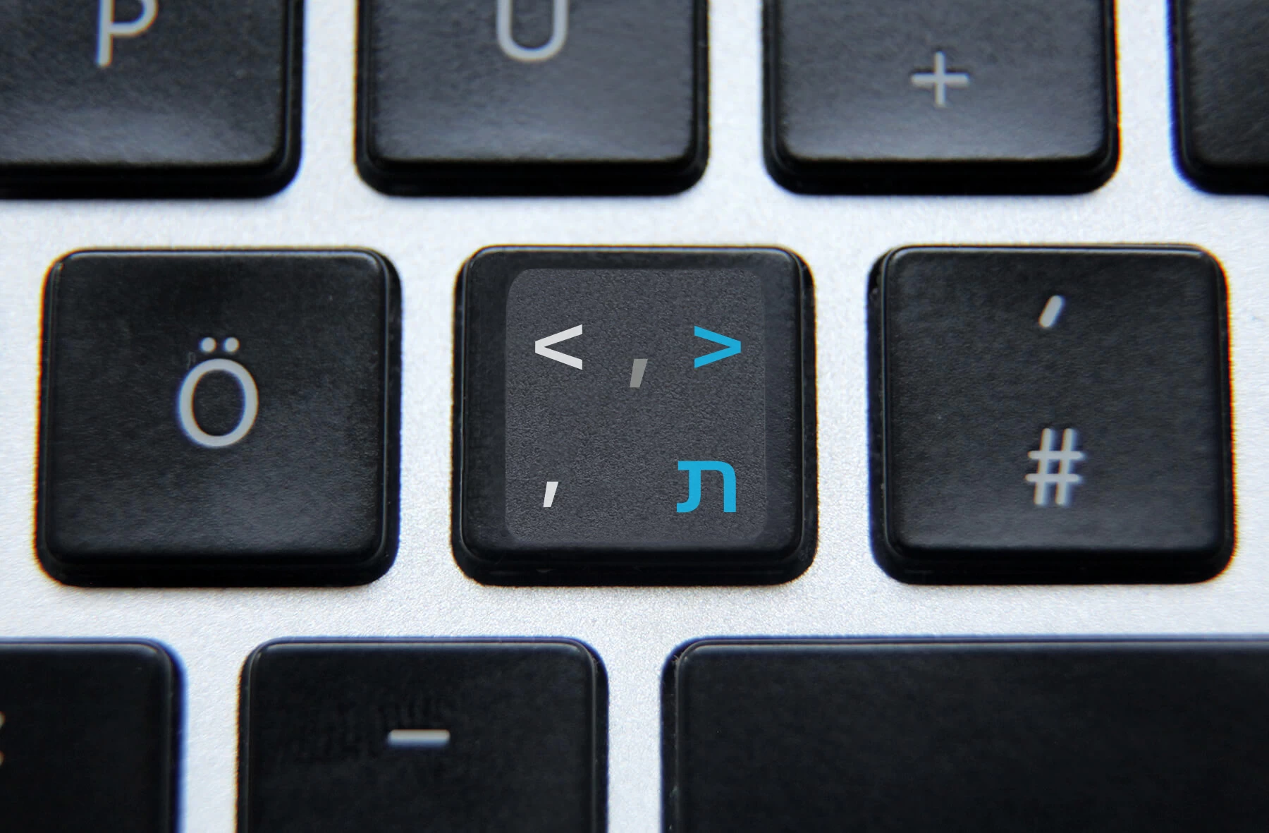 Hebrew & English Non Transparent Stickers for Black Keyboard