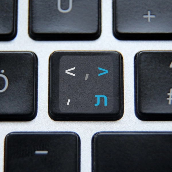 Hebrew & English Non Transparent Stickers for Black Keyboard