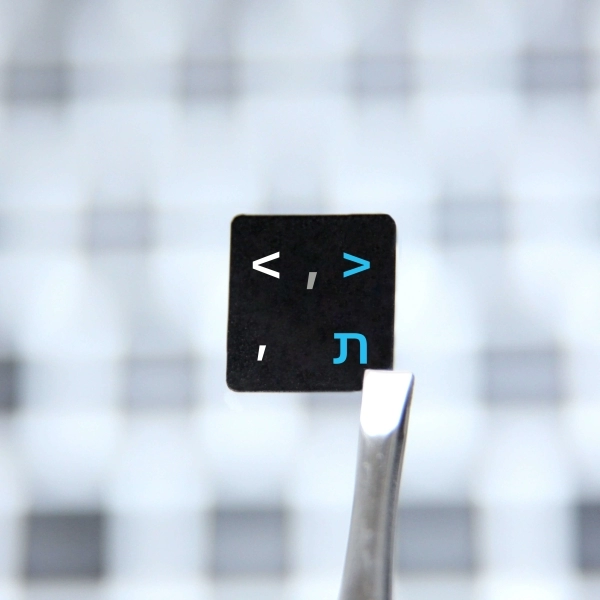 Hebrew & English Non Transparent Stickers for Black Keyboard