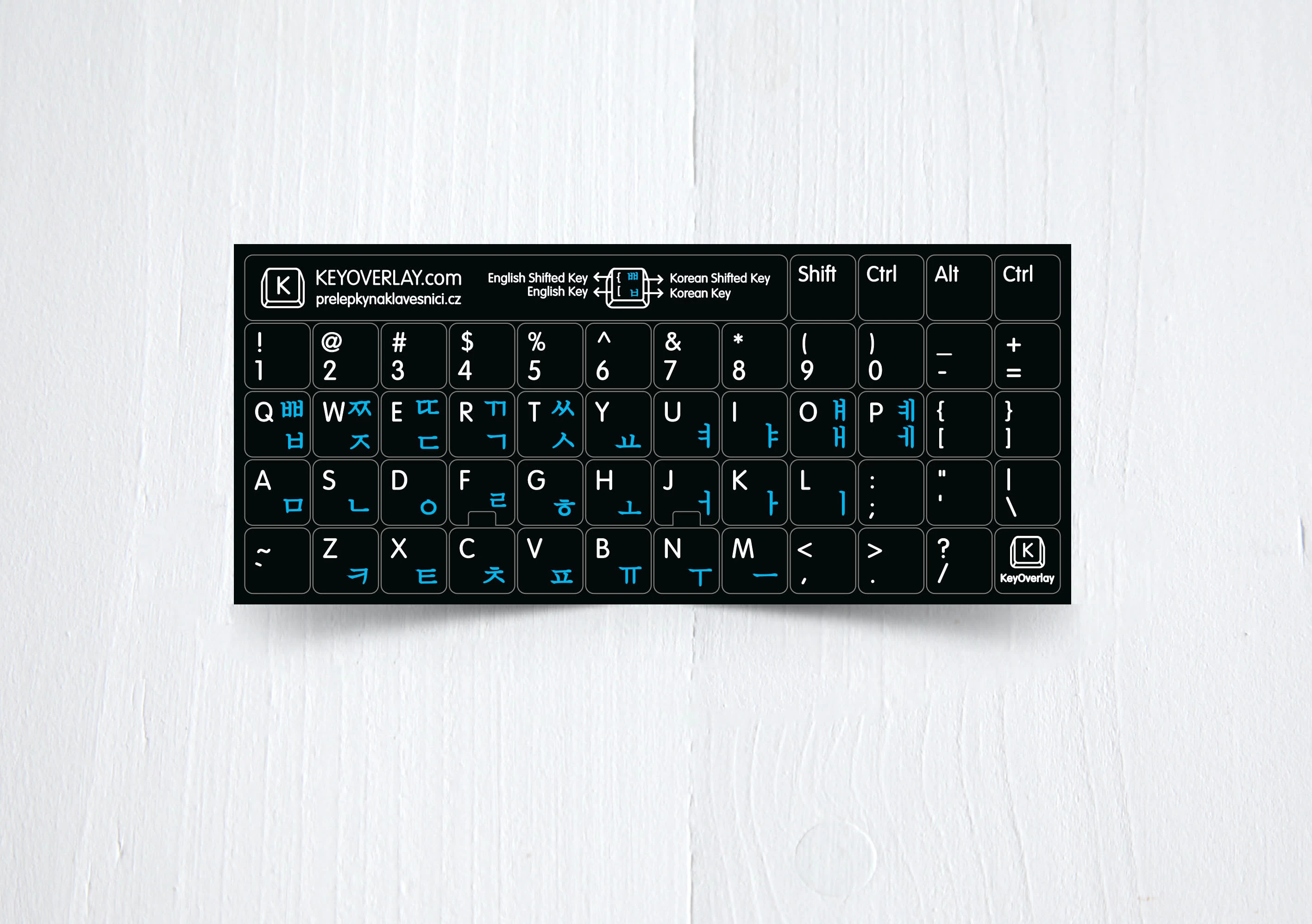 Korean & English non transparent keyboard stickers (Hangul)