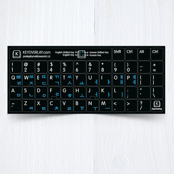 Korean & English non transparent keyboard stickers (Hangul)