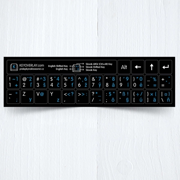 Slovak & English non transparent keyboard stickers