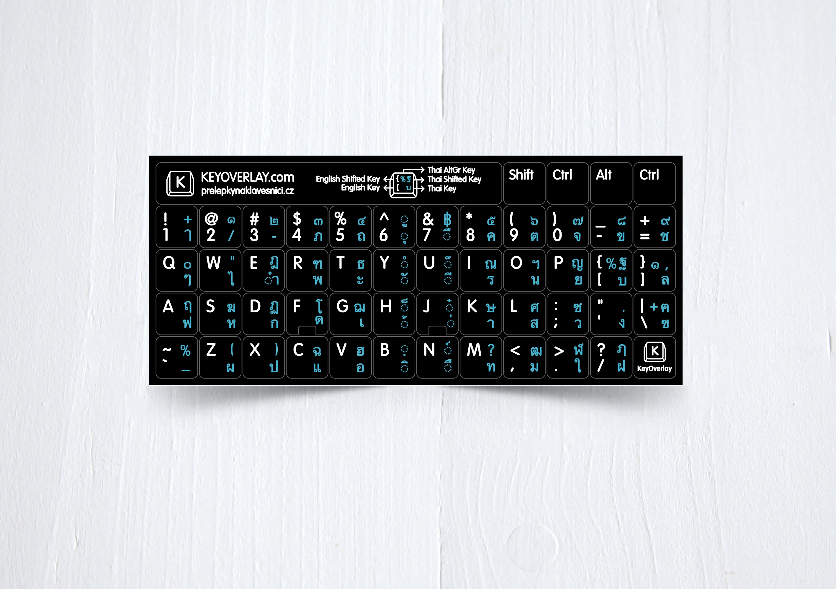 Thai & English non transparent keyboard decals