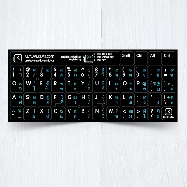 Thai & English non transparent keyboard decals
