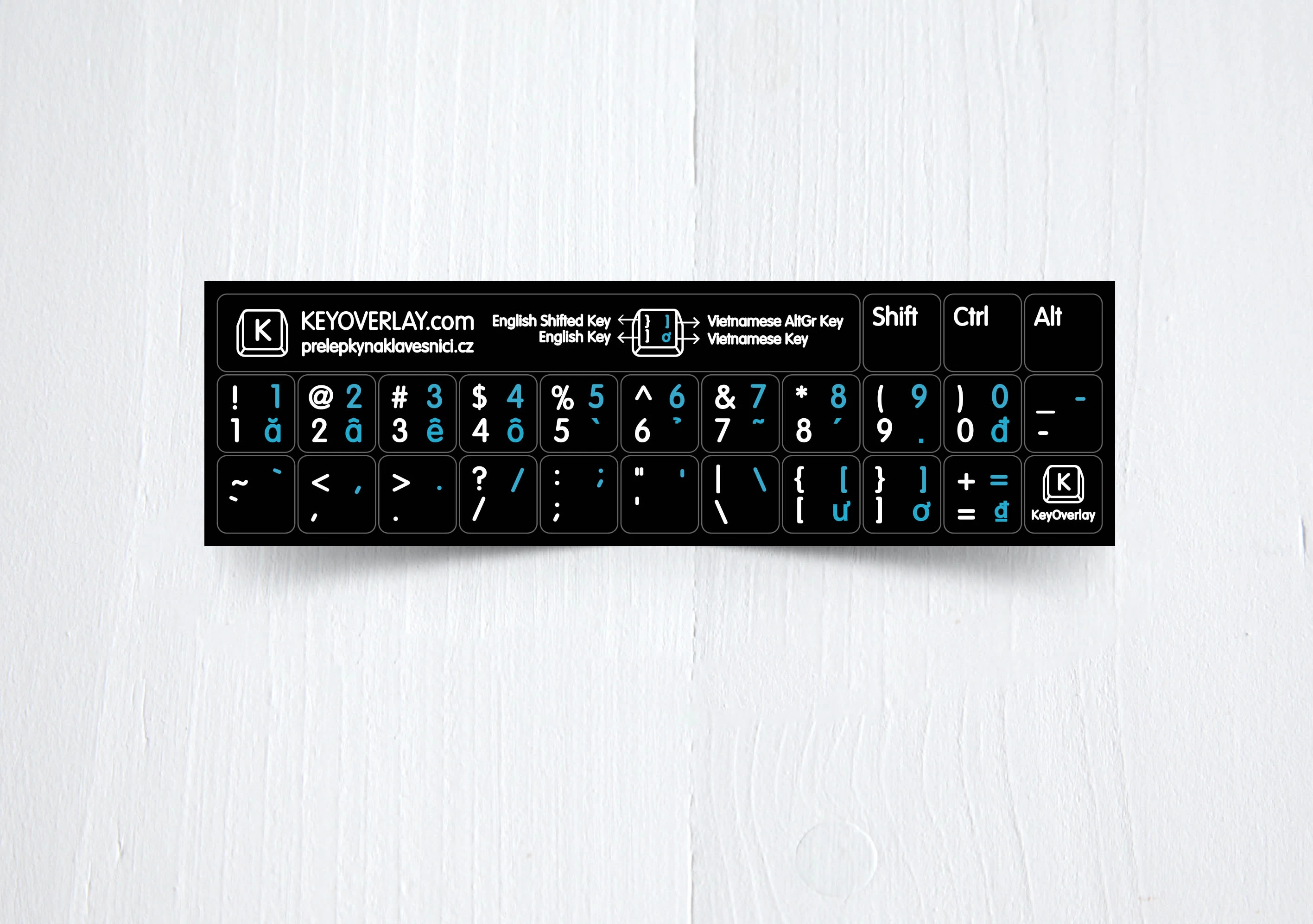 Vietnamese & English non transparent keyboard stickers (abridged version)