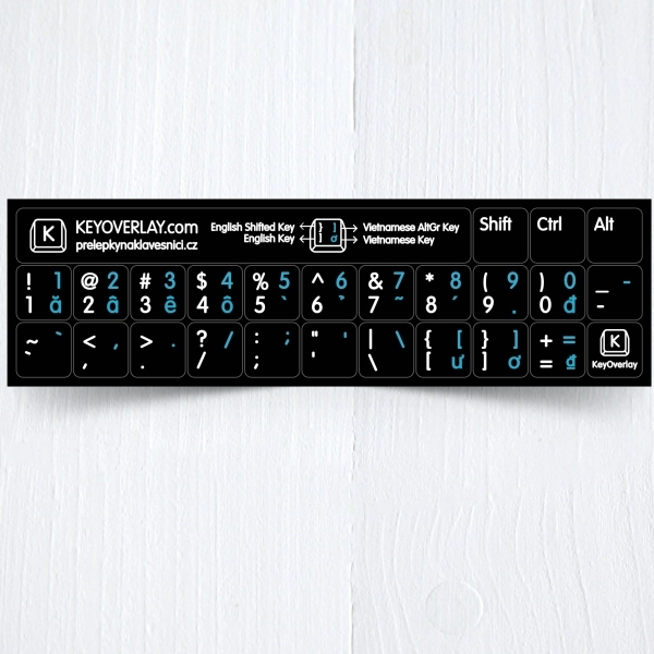 Vietnamese & English non transparent keyboard stickers (abridged version)