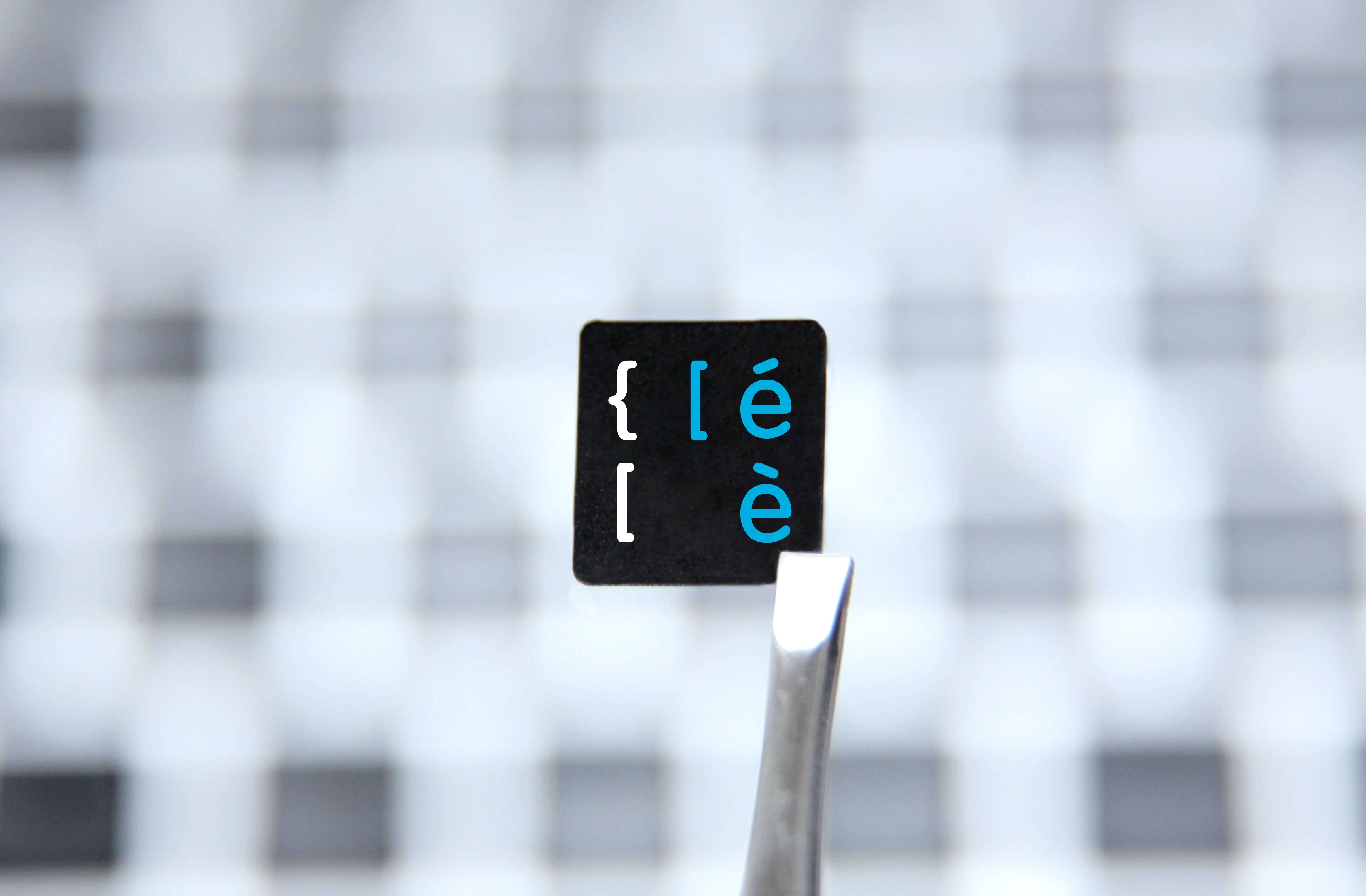 Italian & English non transparent keyboard stickers on black background