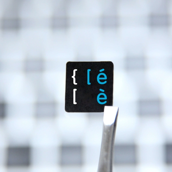 Italian & English non transparent keyboard stickers on black background