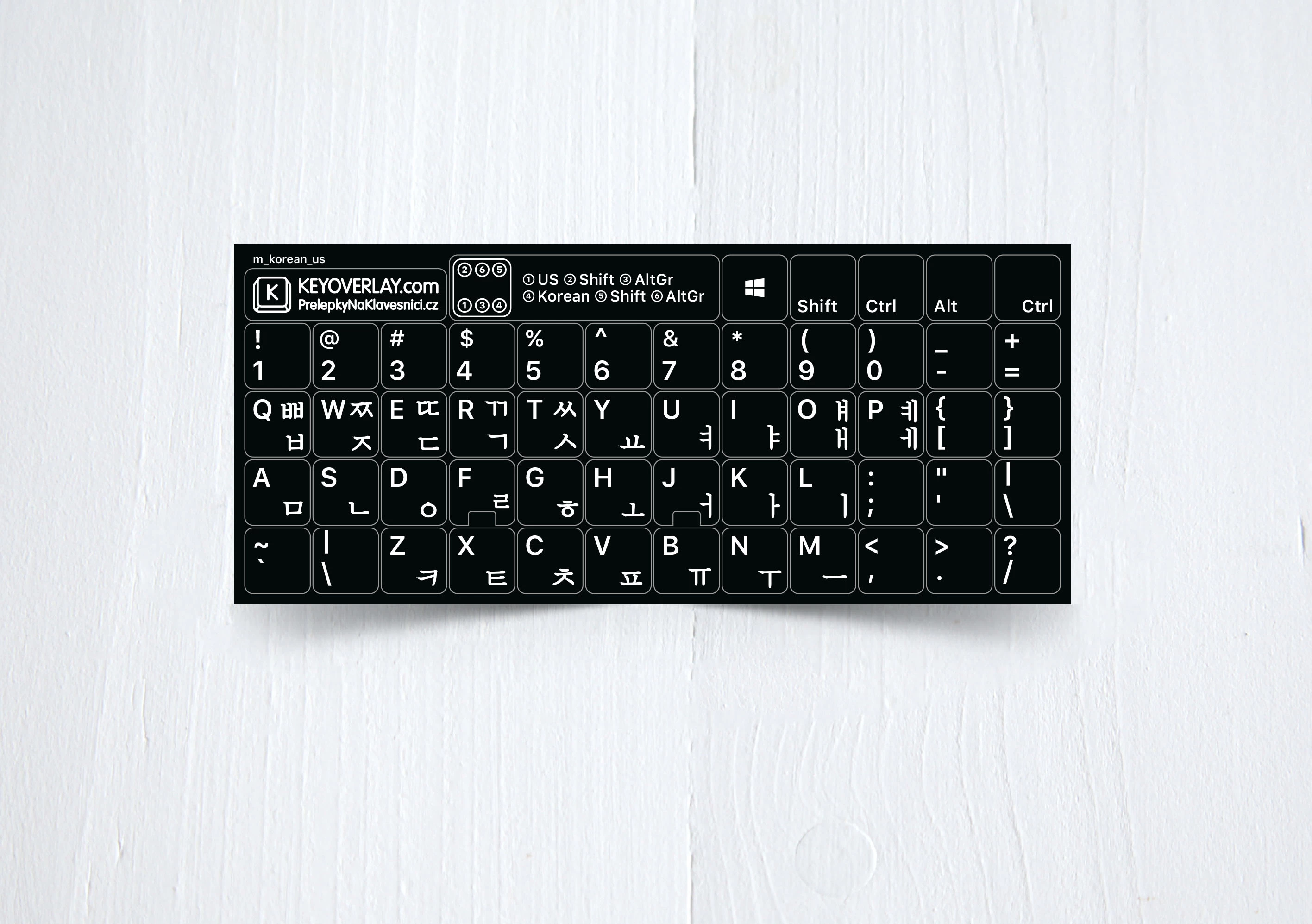 Korean & English non transparent keyboard stickers (Hangul)