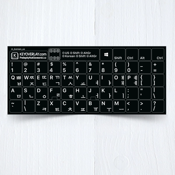 Korean & English non transparent keyboard stickers (Hangul)