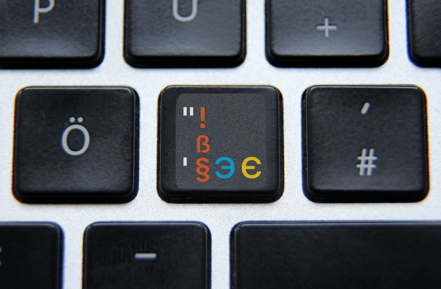 Czech, Russian, English and Ukrainian non transparent keyboard stickers