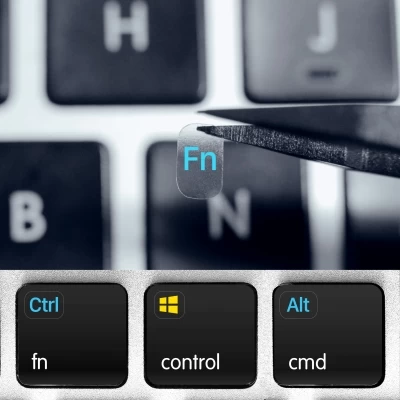 Windows and Linux Small Transparent  Stickers for Modifier & Function keys
