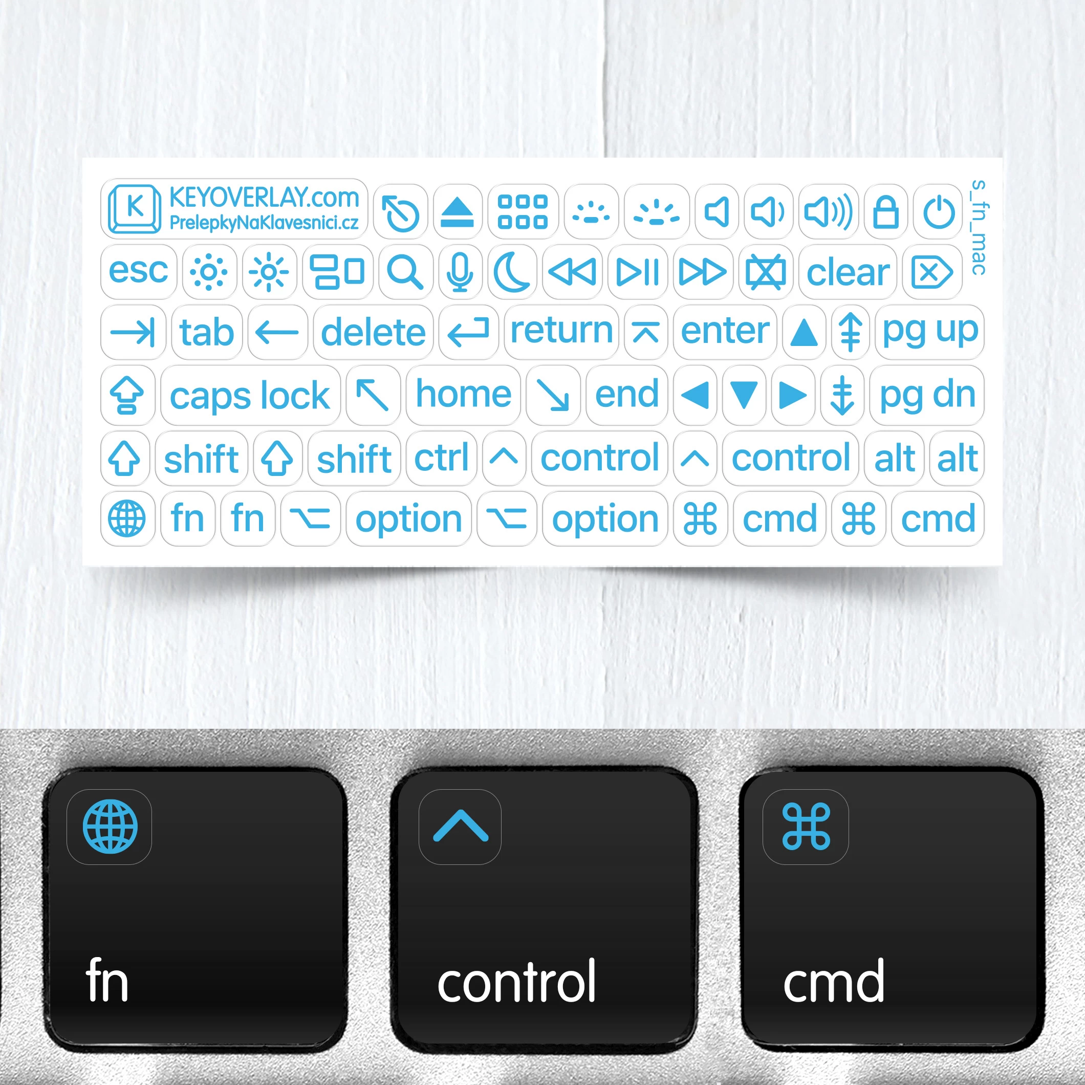 Apple Mac OS Transparent Keyboard Stickers for Function Keys